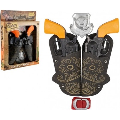 Teddies pistole kolt s pouzdrem kovbojská sada plast 16cm s doplňky v krabici