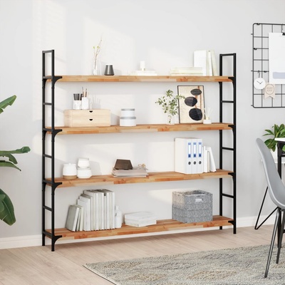 vidaXL Плаващи рафтове, 4 бр. , 140x20x4 см, маслено обработени, масивна дървесина, акация (3279598)