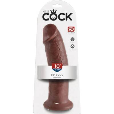 King Cock realistické dildo s přísavkou 25 cm hnědé