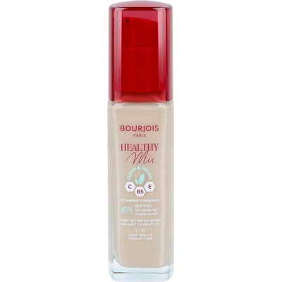 Bourjois Paris Healthy Mix Clean & Vegan Radiant Foundation hydratační a rozjasňující make-up 51W Light Vanilla 30 ml