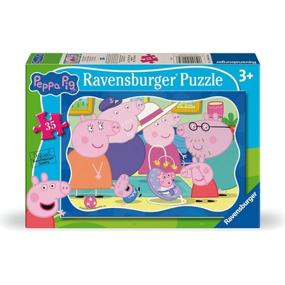 Ravensburger Детски пъзел Ravensburger от 35 части - Нов член в семейството на Пепа Пиг (12004185)