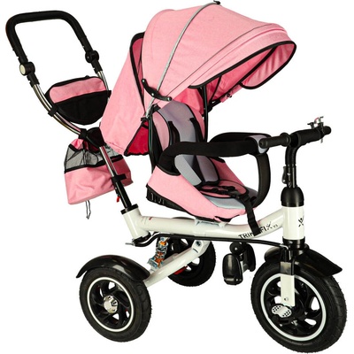 Trike Fix V3 три колела 3в1 количка велосипед 360 въртящо се свободно колело розово (KX6628_6)