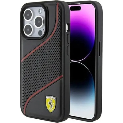 Ferrari Кейс Ferrari Perforated Waves Metal Logo за iPhone 15 Pro, черен (FER000621-0)