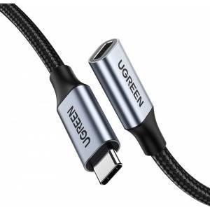 Ugreen US372 USB Type C 3.1 Gen2 Male to Female Cable Nickel Plating 0.5m (Black)