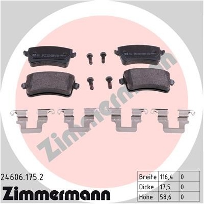 ZIMMERMANN Sada brzdových platničiek kotúčovej brzdy 246061752
