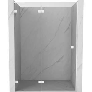 Mexen Lunar L ляв врата за душ 130 см, прозрачна, бяла - 834L-130-000-20-00-L (834L-130-000-20-00-L)