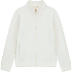 GUESS Едноцветен суичър за момиче в мръсно бял цвят със златен цип Guess