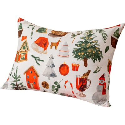 Textilomanie Obliečka na vankúš z mikrovlákna FESTIVE MAGIC 50x70 biely