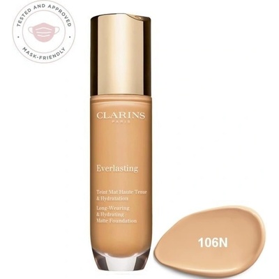 Clarins Dlhotrvajúci hydratačný make-up s matným efektom Everlasting Long-Wearing & Hydrating Matte Foundation 106N 30 ml