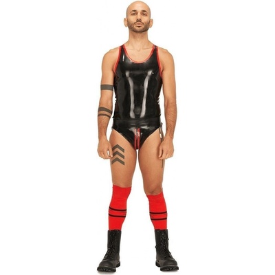 Gumové tielko Mister B Rubber Muscle Shirt čierne S, čierne latexové tielko