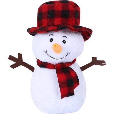 Плюшен снежко със шалче /с коледна песен на български/ (46648)