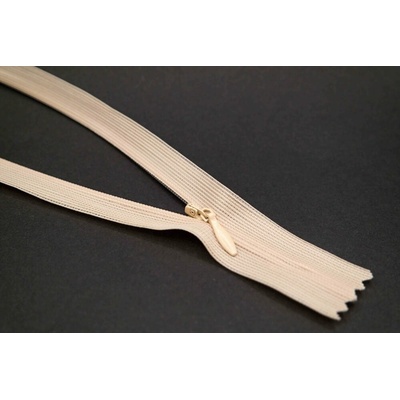 Nedeliteľný skrytý zips (3mm) rôzne farby - dĺžka 18 cm - 60 cm 18 cm Svetlo béžová