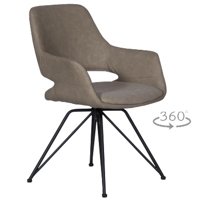 Carmen Трапезен стол Carmen DEVON, въртене 360°, дамаска - Светло бежов SF 2 (3532094)