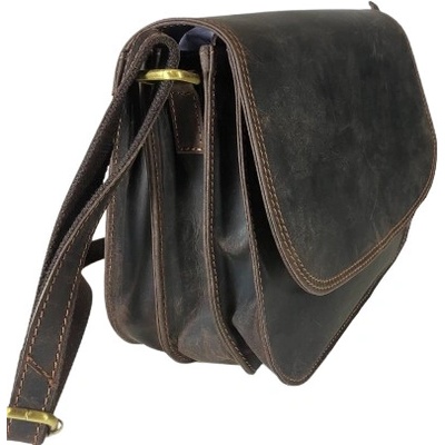Casablanca 837 tmavě hnědá damska crossbody kabelka z broušené kůže