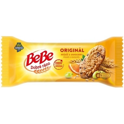 Opavia BeBe Dobré ráno müsli s ovocím sušienky s 5 celozrnnými cereáliami 50 g
