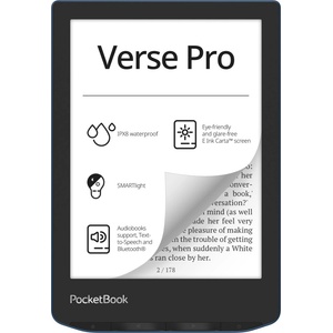 PocketBook Verse Pro - Електронен четец, 6" E-Ink Carta, 300 PPI, 16GB, IPX8, Bluetooth - Черен Четец за Е-книги