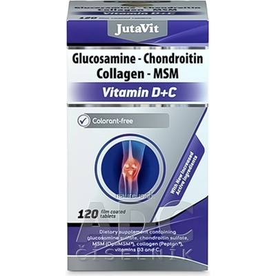 JutaVit Glukozamín Chondroitín kolagén MSM s vitamínmi D+C 120 ks