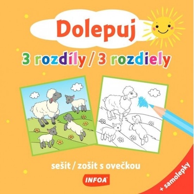 Dolepuj 3 rozdiely zošit s ovečkou a samolepky