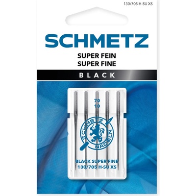 Schmetz Jehly extra tenké 130/705 H-SU XS VBS 70 BLACK SUPER FINE