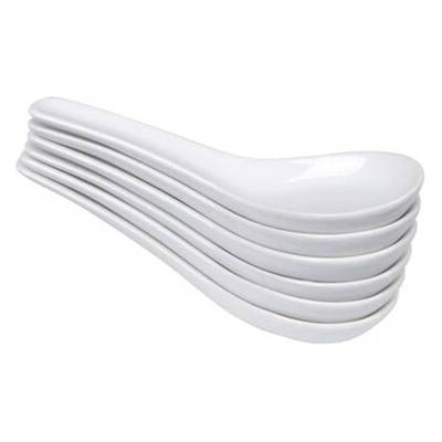 METRO PROFESSIONAL Lyžička VILO porcelán biela 6 ks