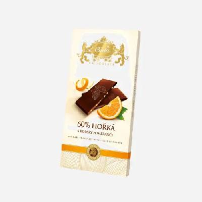 Carla hořká čokoláda 60% s kousky pomerančů 5 x 80 g