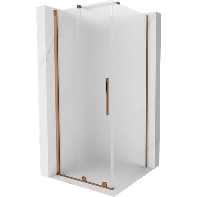 Mexen Velar плъзгаща се душ кабина 100 x 100 см, матирано, розово злато - 871-100-100-31-60 (871-100-100-31-60)