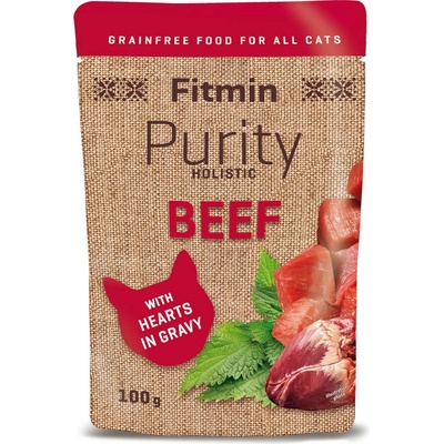 Dibaq Fitmin Purity Говежди пауч със сърца за котки 100 г