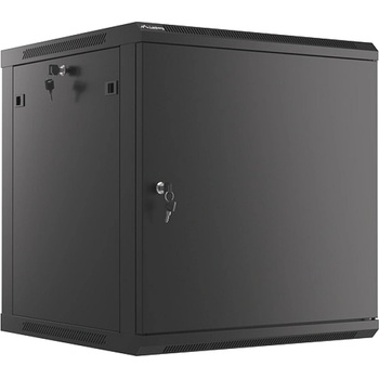 Lanberg rack cabinet 19" wall-mount 12U/600x600 for self-assembly with metal door black (flat pack) (WF01-6612-00B)