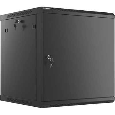 Lanberg rack cabinet 19" wall-mount 12U/600x600 for self-assembly with metal door black (flat pack) (WF01-6612-00B)