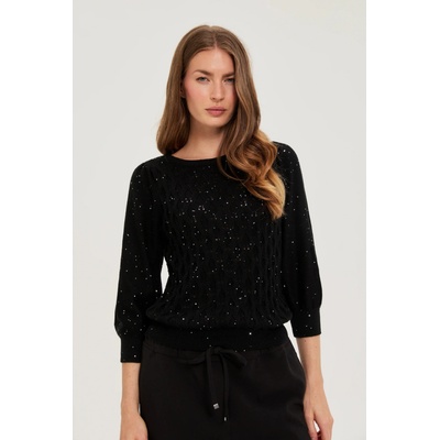 Moodo Пуловер с пайети в черно Moodo Moodo | Cheren | ЖЕНИ | XS