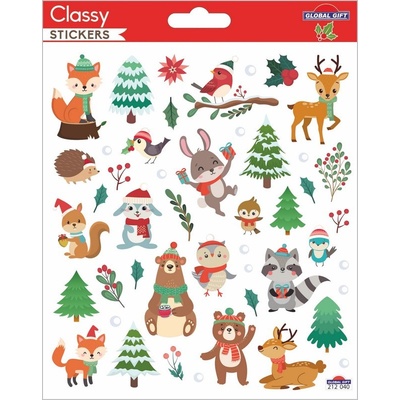 Samolepky GG vánoční CLS 212040 Winter cute animals