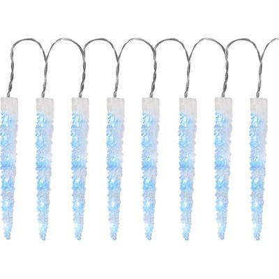 MagicHome Reťaz Icicle 65 LED ľadovo modrá 8 funkcií 230 V 50 Hz IP44 exteriér osvetl