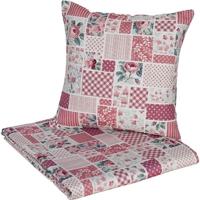 SCANquilt přehoz na postel Sofa patchwork červenobéžová 160 x 265 cm