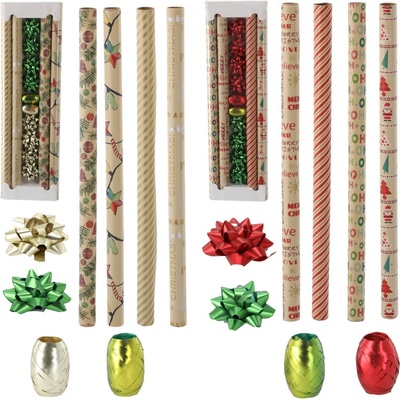 VIANOČNÝ BALIACI SET 70 x 200 CM KRAFT MIX VZOROV *6543