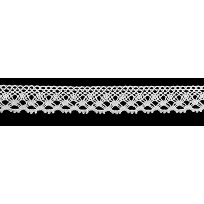 Bavlnená paličkovaná čipka - biela - šírka 2,1 cm
