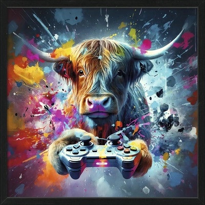 Obraz v rámu slim Scandic Gaming Cattle 53x53cm