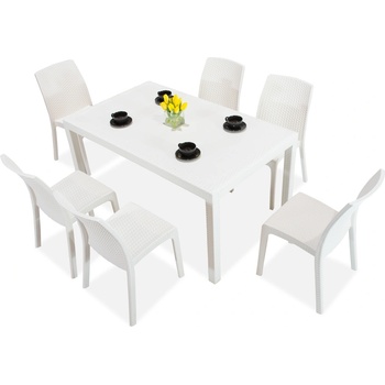 BICA Комплект техноратанови мебели Houston / Virginia за 6 души бял Bica (BC9094BL-6x9095BL)