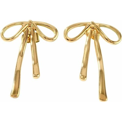 Nefertitis Náušnice z nerezové oceli Mašle Gold 2 cm NF62580 - cca 2 x 2,8 cm