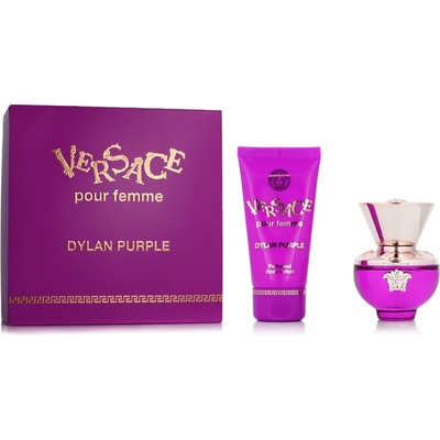 Versace Pour Femme Dylan Purple комплект за жени Eau de Parfum 30 ml + Лосион за тяло 50 ml опция Cover with Stripe