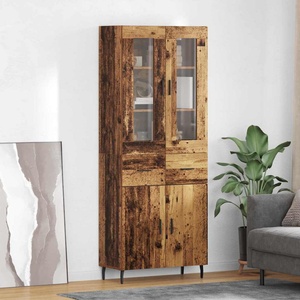 vidaXL Висок шкаф 2 бр. Старо дърво 69, 5 x 34 x 180 см (3415797)