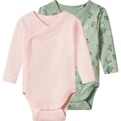 Lupilu Dětské zavinovací body s BIO bavlnou 2 kusy světle růžová zelená – Hledejceny.cz