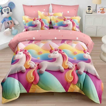 EmonaMall Двулицево спално бельо EmonaMall, 6 части - Модел S18991 (S18991-66666d)