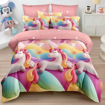 EmonaMall Двулицево спално бельо EmonaMall, 6 части - Модел S18991 (S18991-66666d)