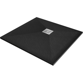 Mexen Stone+ квадратен композитен поддушови 90 x 90 cm, черен - 44709090 (44709090)