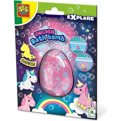 SES creative Explore Bomba šumivá do koupele s jednorožcem s překvapením