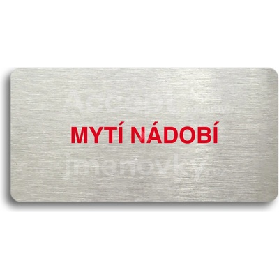 ACCEPT Piktogram MYTÍ NÁDOBÍ - stříbrná tabulka - barevný tisk bez rámečku
