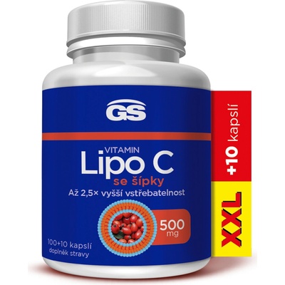 GreenSwan GS Vitamín Lipo C 500 mg so šípkami 100 + 10 kapsúl XXL