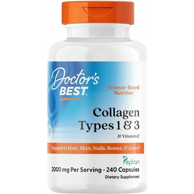 Doctor’s Best Kolagen Typ I & III + vitamin C 500 mg 240 kapslí