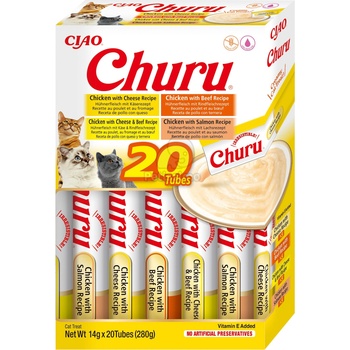 INABA Cat Ciao Churu кремообразно лакомство селекция за котки с пилешко 4 x