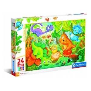 Clementoni Puzzle 24 Maxi Super Color Dinos Happy Oasis